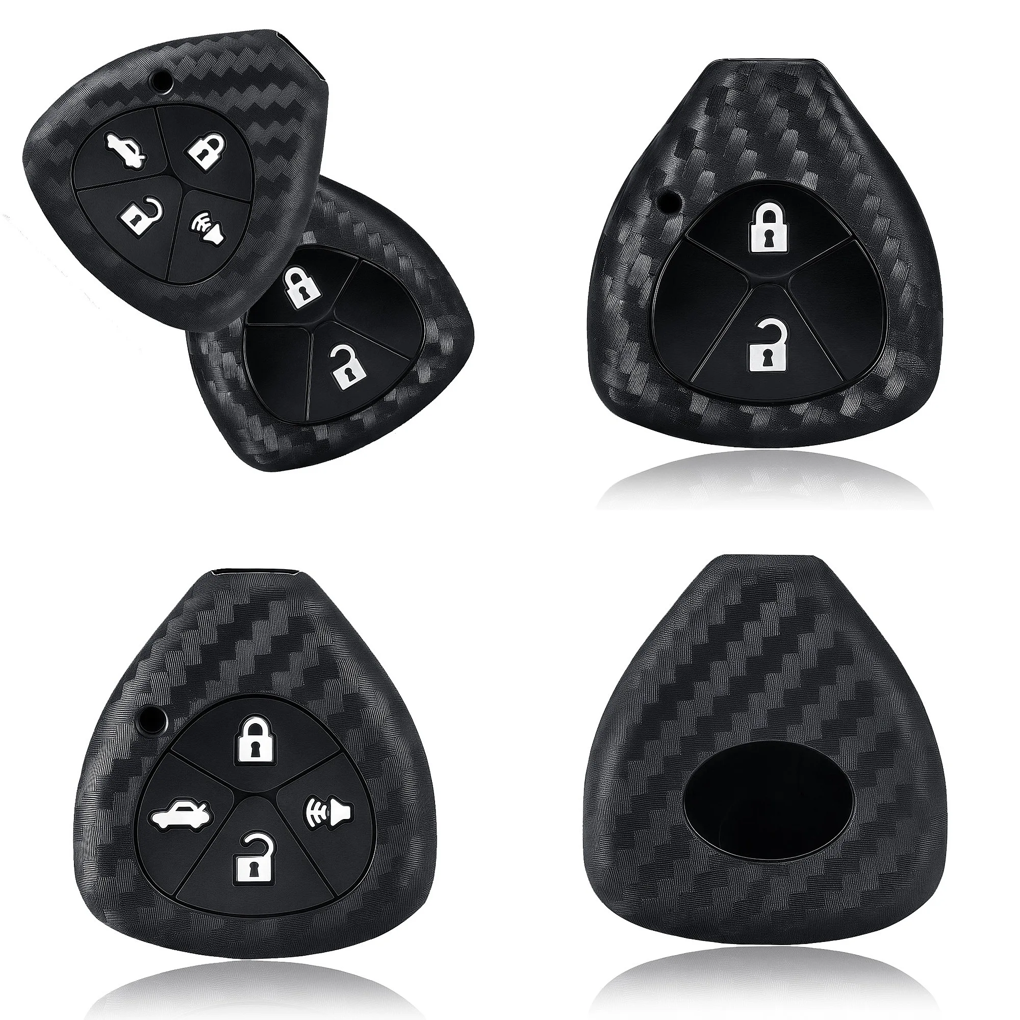 Carbon Fiber For Toyota Corolla VIOS Camry Yaris RAV4 HiLux Cruiser Fortuner Auto Key Shell Fob Holder Bag Car Key Case Cover