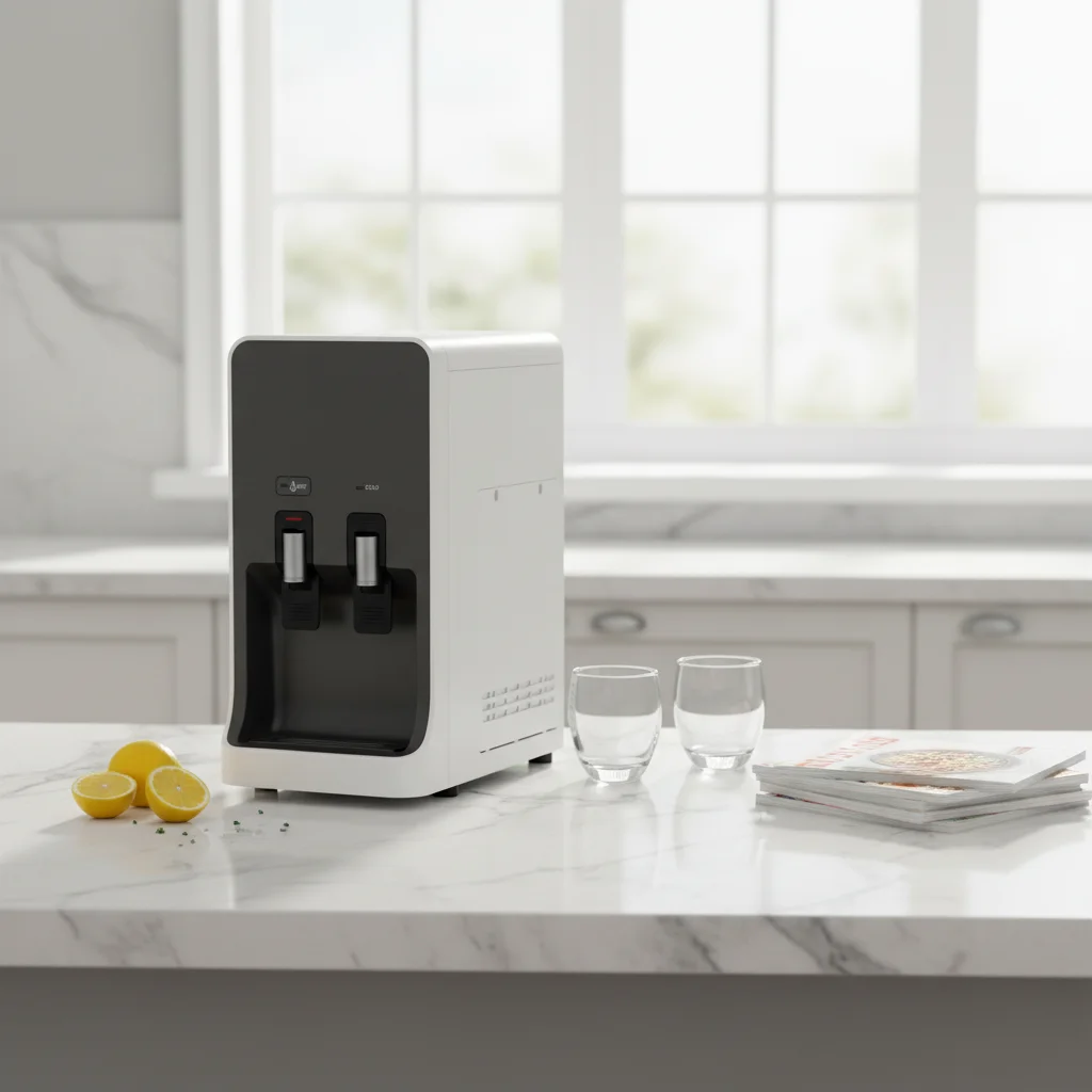 Electric Water Dispenser Hot Cold Compressor Cooling New Type UF Water Filter Plastic Desktop Installation Household Hotel Use