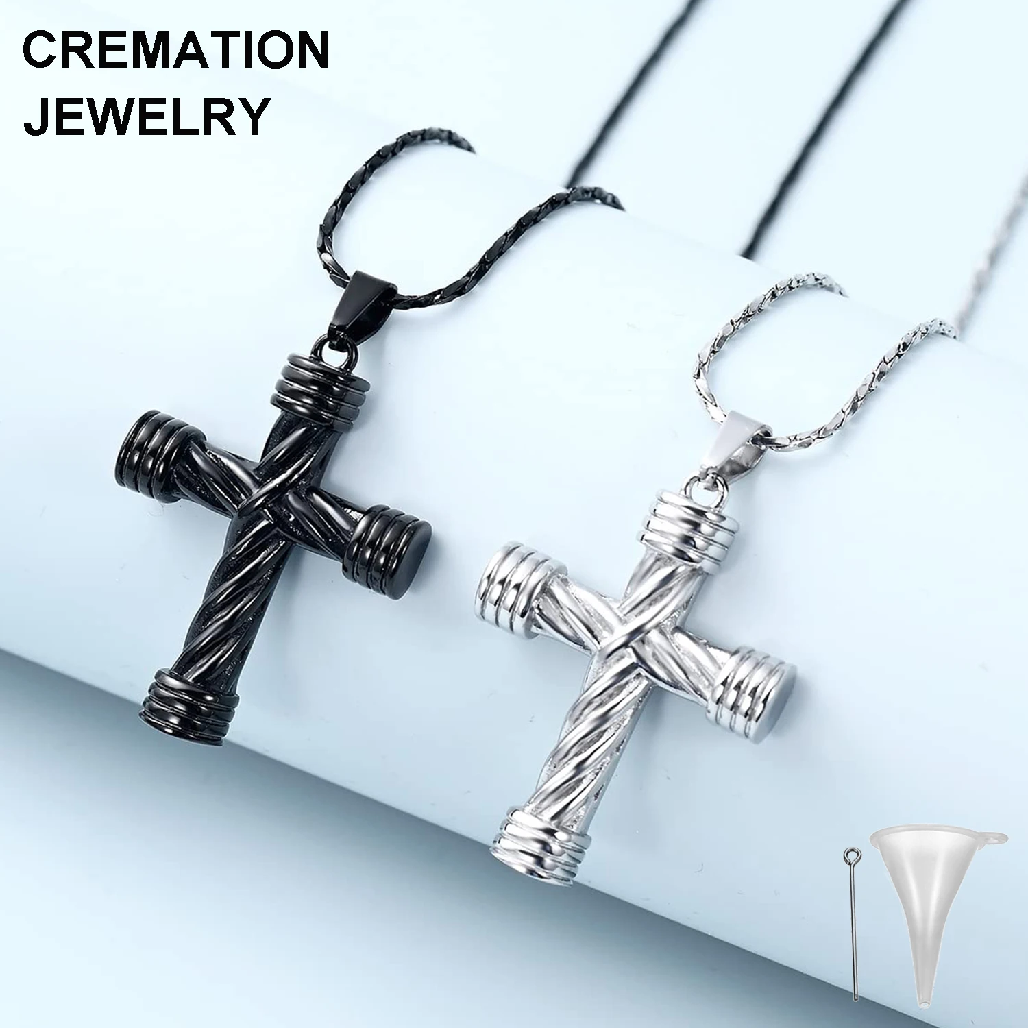 

Cremation Jewelry Crystal Heart with Cross Shape Pendant Necklace Stainless Steel Women Girl For Ashes Keepsake Memorial