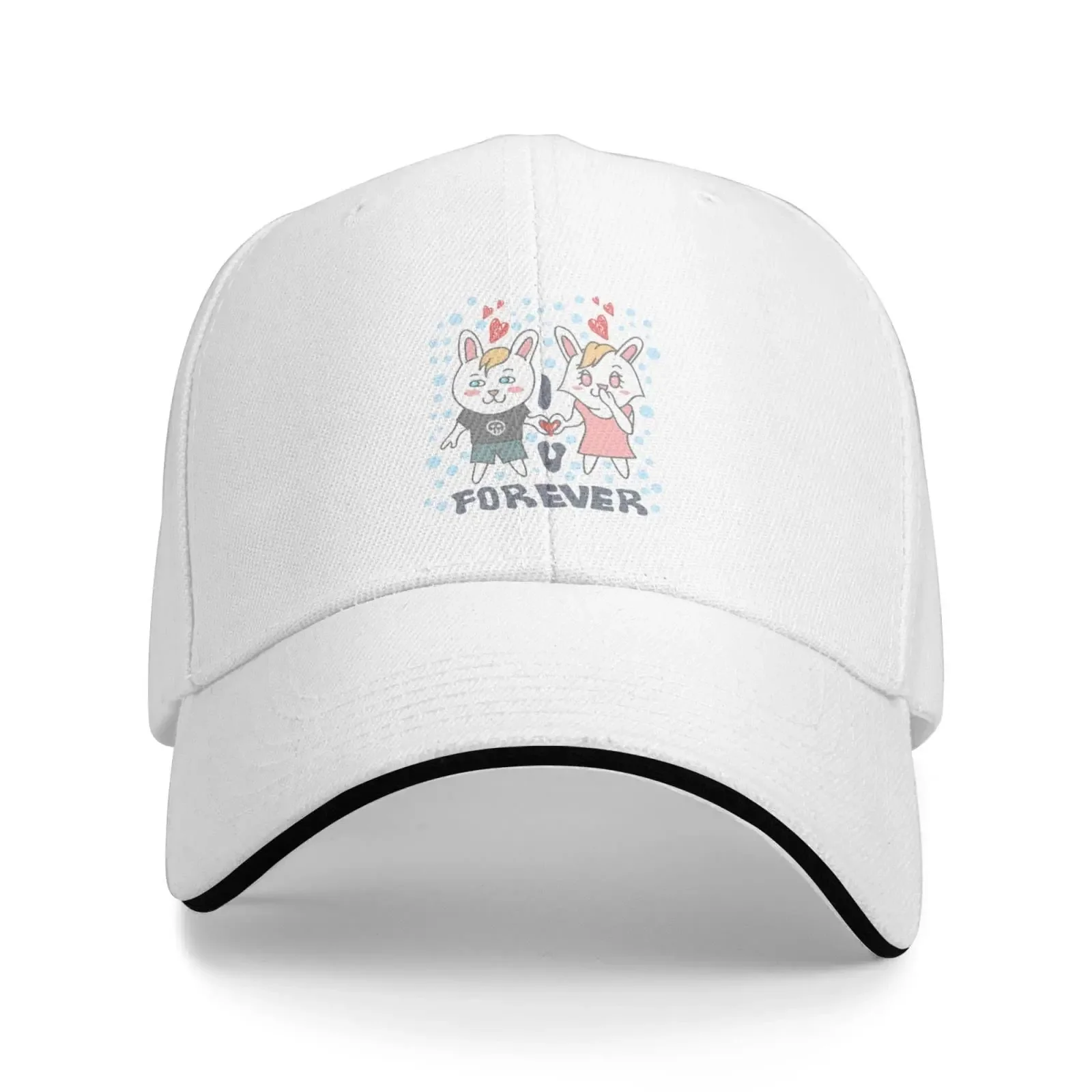 I Love U Forever Rabbit Baseball Cap for Men Women Adjustable Unisex Golf Dad Hats