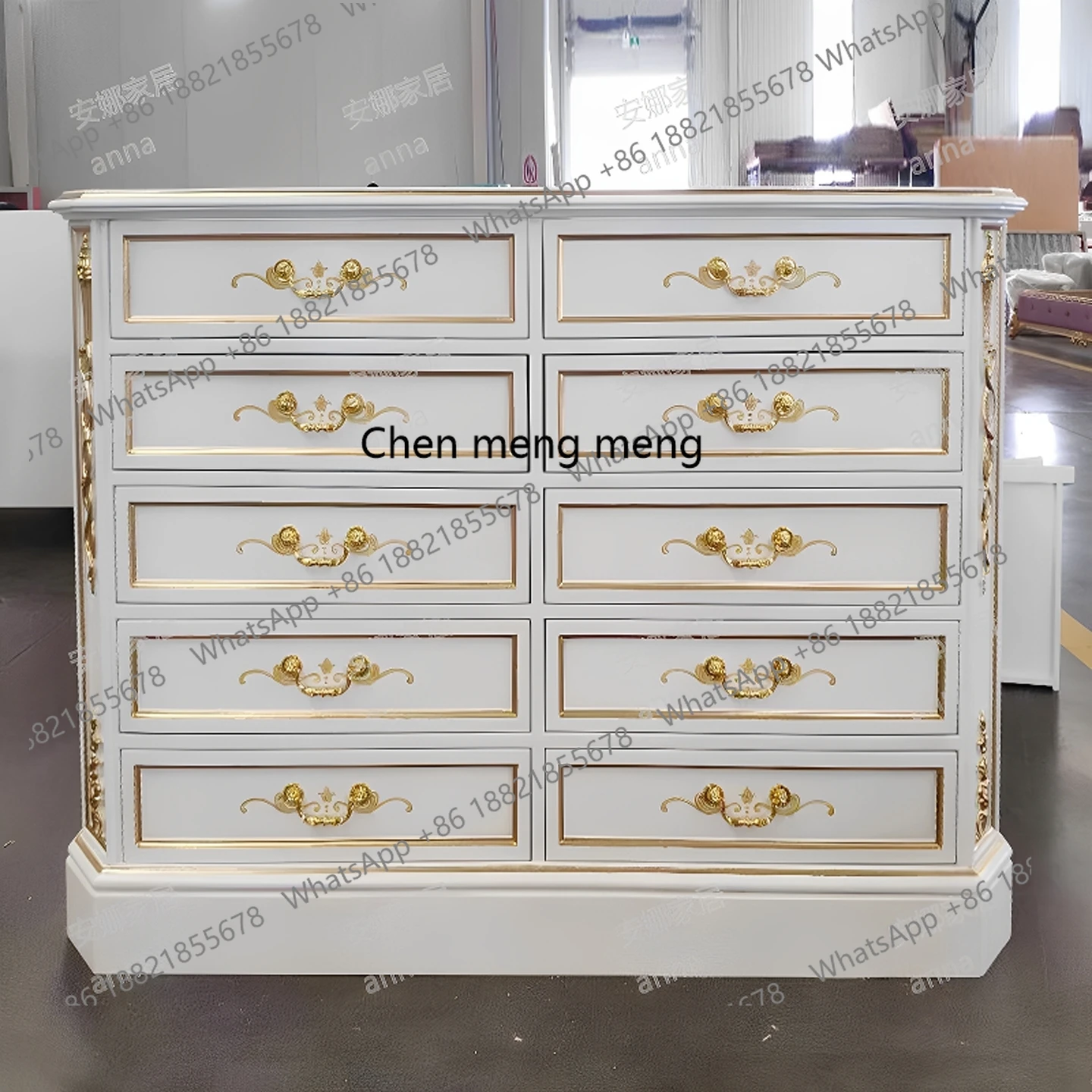 European jewelry counter Solid wood engraving Gold foil Cloakroom Jewelry display Jewelry cabinet