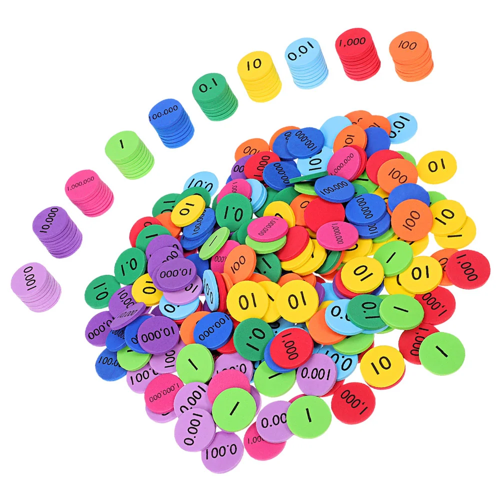 3 Set Digital Wafer Place Value Flip Chart Decimal Disks Counting Chips Math Manipulatives Child