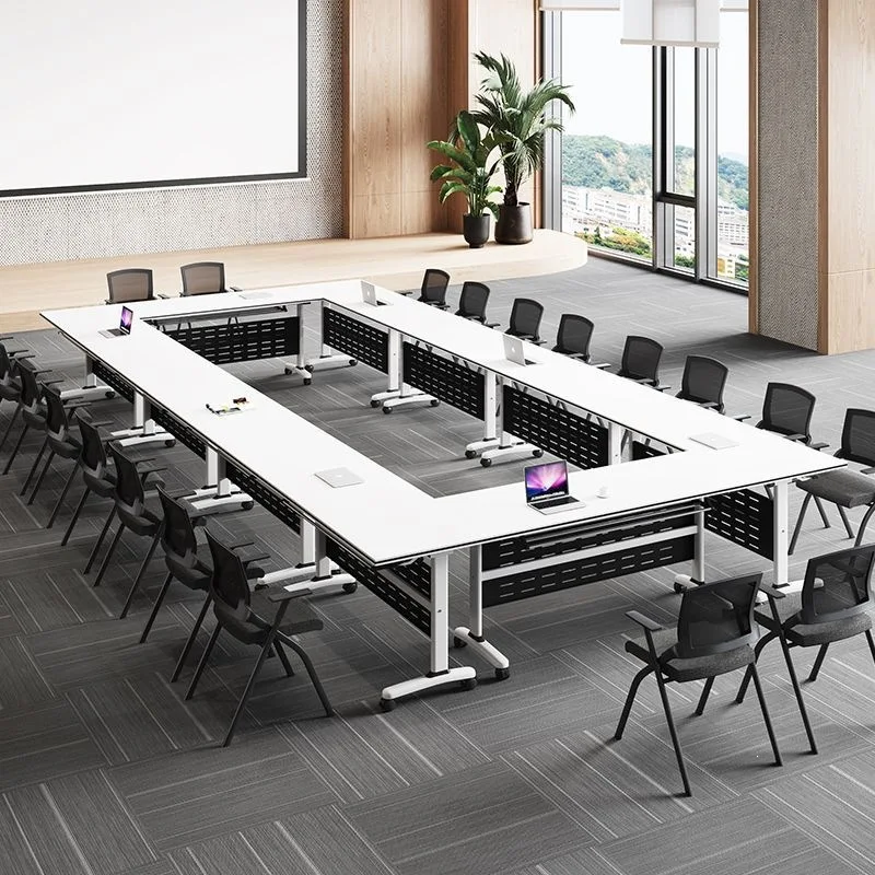 Folding Conference Table Movable Activity Splicing Strip Table Double Desk Foldable Training Table And Chairs