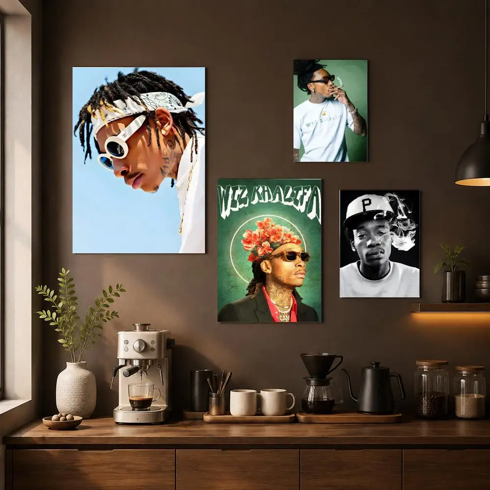 W-Wiz K-Khalifa Poster Waterproof Wall Art Sticker For Home Living Room Bedroom Bar Vintage Decor High Quality Print Gift