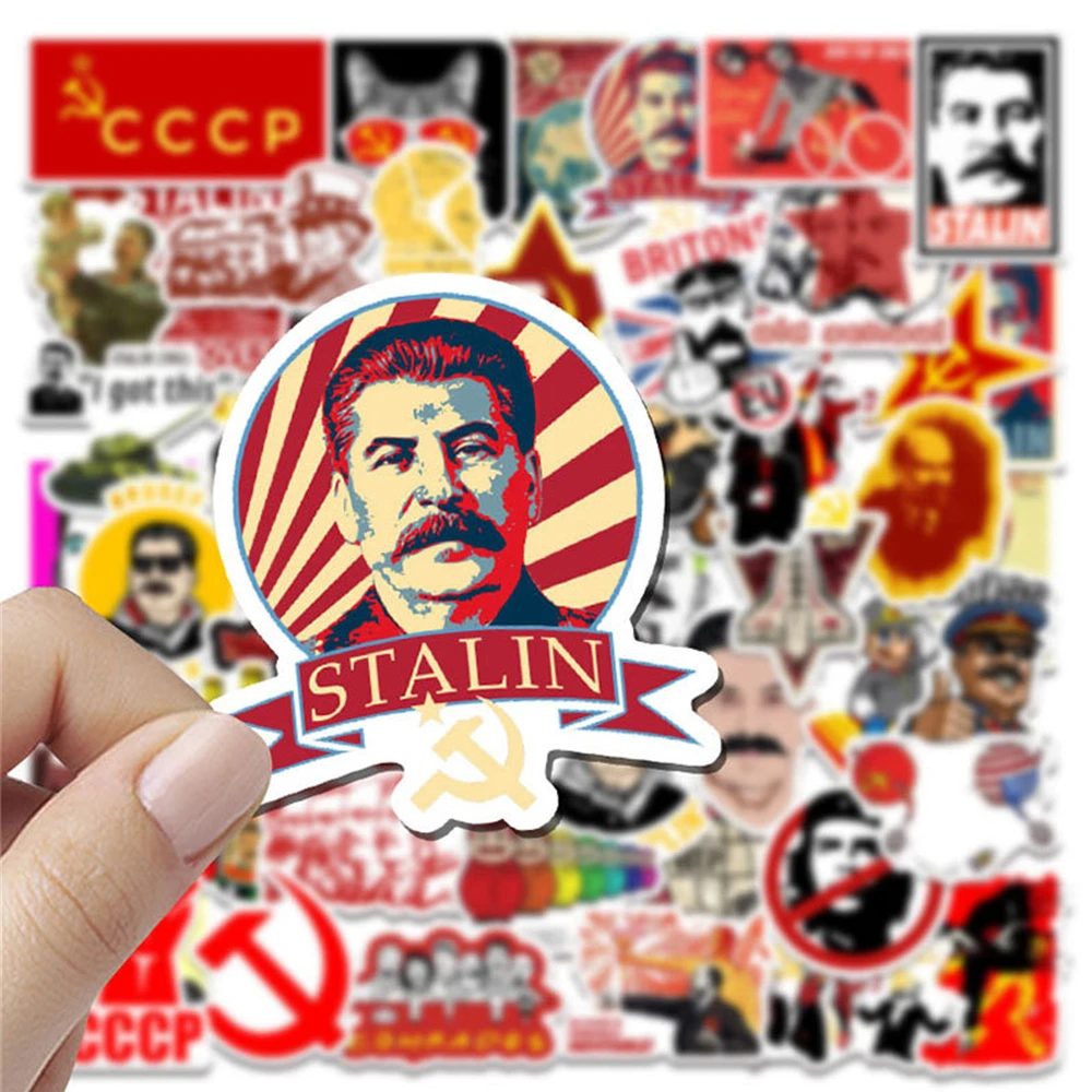 AliExpress NONE 50Pcs Soviet Union CCCP Socialism Joseph Stalin Stickers for Water Bottle Cup Laptop Guitar Car Motorcycle Bike Skateboard