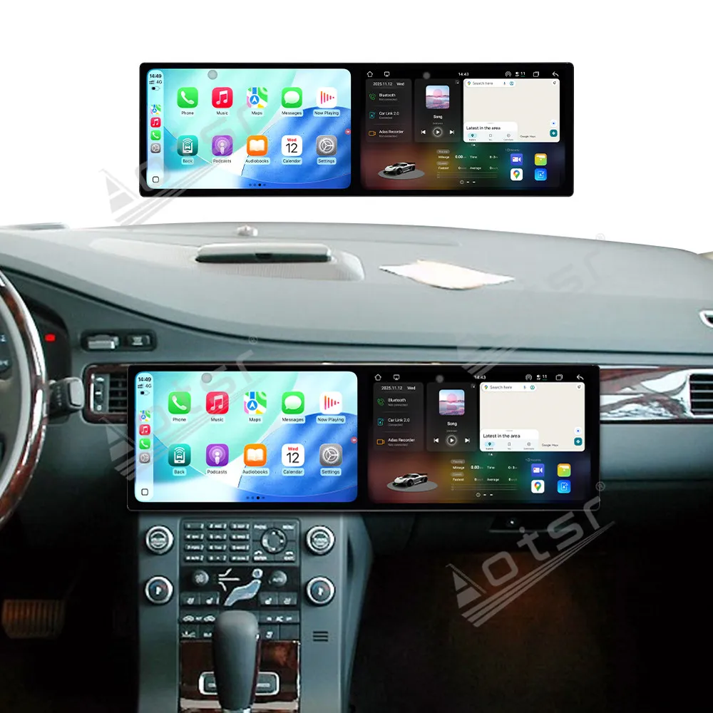 For Volvo S80 2nd Gen 2006 10.1 Inch Dual-Screen In-Dash Car Radio Car Multimedia GPS Navigation Carplay Android Plug & Play