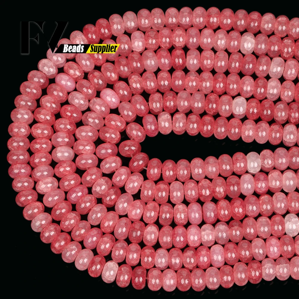30inch Lmitation Jade Beads Red Rondelle Glass Beads for Jewelry Making DIY Necklace Bracelet Earring Accessories