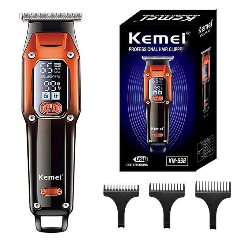 Original Kemei Barber Hair Trimmer Professional Electric Beard Hair Clipper Rechargeable Lithium Haircut Machine For Men