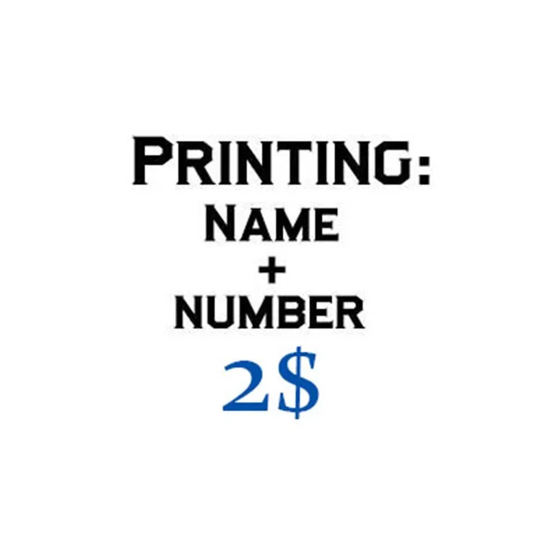 DIY Customization Fee for Soccer Jerseys Football Uniform Basketball Outfit Name Number Logo Sponsor Tracksuit Shirt Sportswear