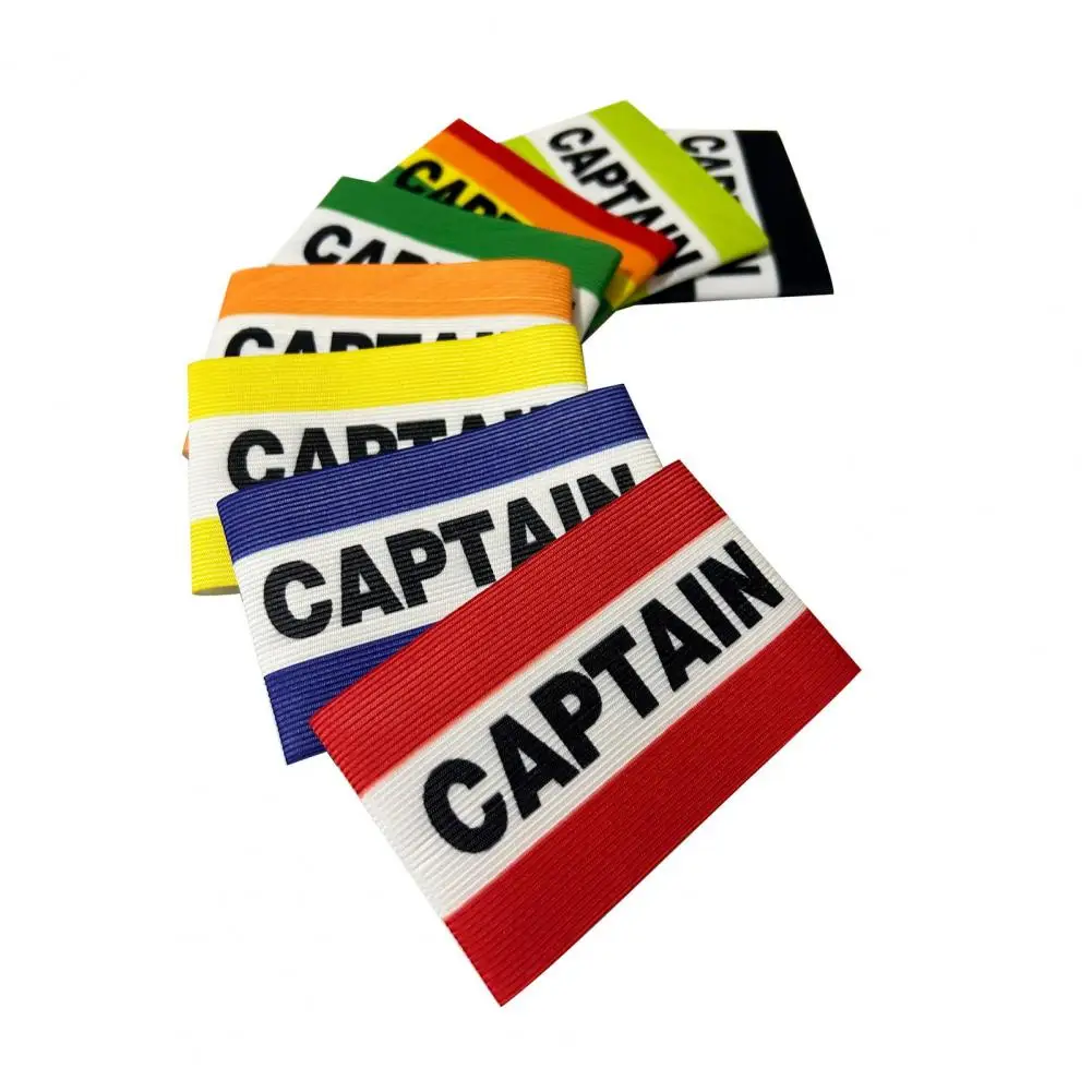 กัปตันปลอกแขนสายรัดเทปโลโก้พิมพ์สายรัดแขนยืดหยุ่นคุณภาพระดับพรีเมียมผู้นำทีมฟุตบอลรักบี้บาสเก็ตบอล
