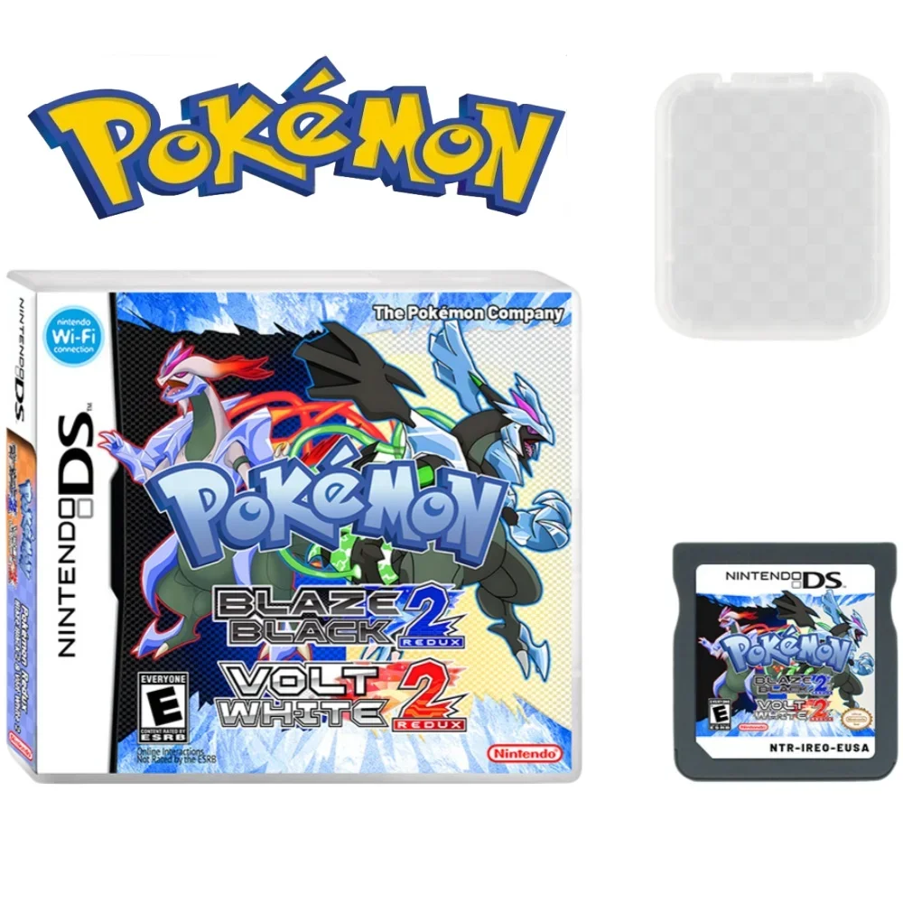 Pokemon Fire Black 2 Ultimate Edition & Volt White 2 Ultimate Edition NDS Game Card RPG Box English Holiday Gift Box