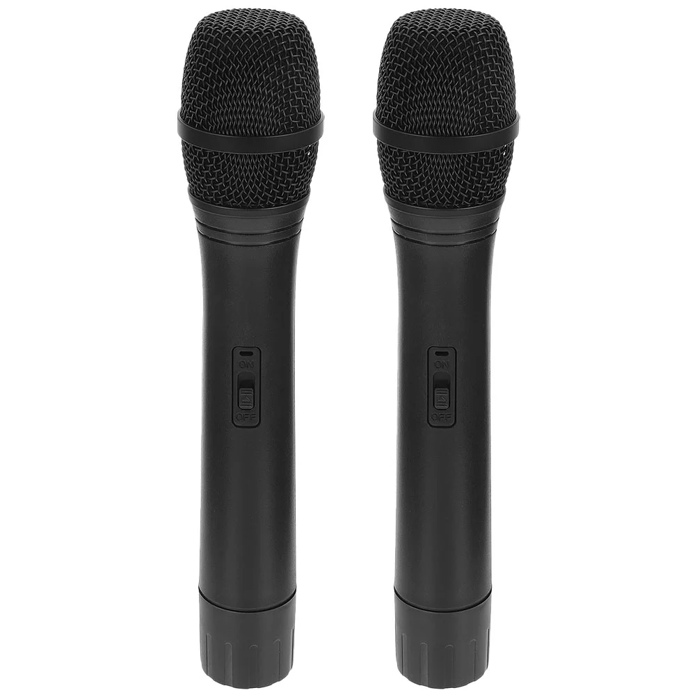 2 Pcs Simulation Microphone Party Favor Kids Toy Prop Abs Pretend Play Toys Cosplay Accessory Playthings Child Photo Fake