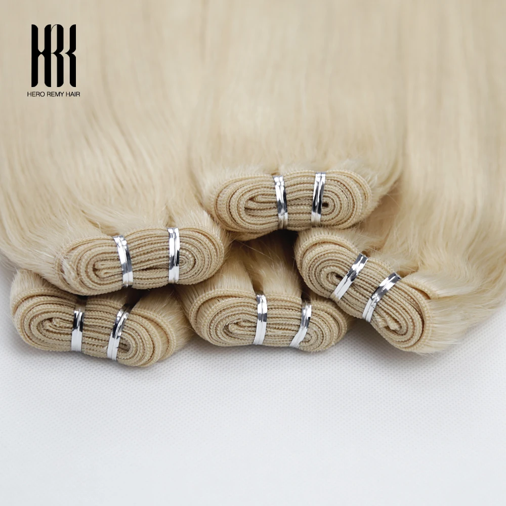 Hero Remy Hair 100% Real Remy Human Hair Bundles Sew In Weft Extensions Brazilian Natural Black for Women 16-22 Inch 100g