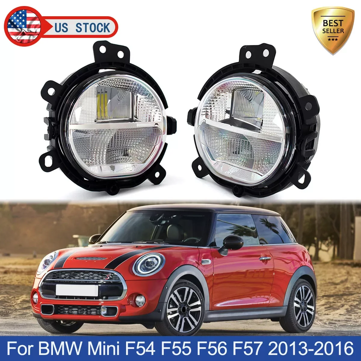

Для BMW Mini F54 F55 F56 F57 2013-2016 Пара передних противотуманных фар левая и правая боковая автомобильная DRL автомобильная сигнальная лампа накладка автозапчасти