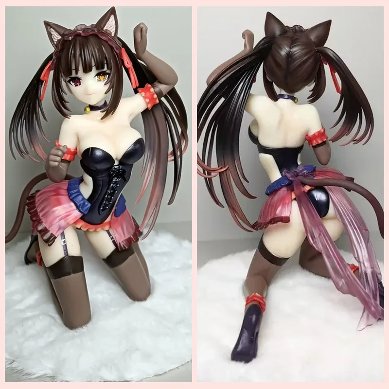 

Date A Live Kurumi Tokisaki Kneeling Cat Ear Figure Desktop Ornament Anime Girl Model