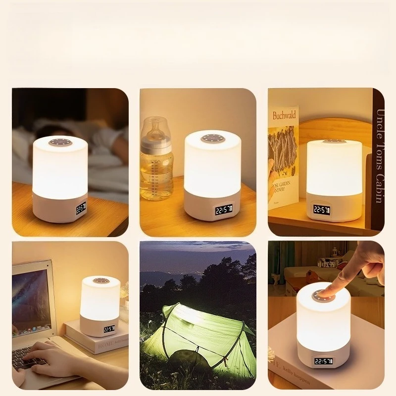 LED Night Light Bedroom Sleep Light Eye Protection Desk Lamp Student Dormitory Charging Luminous Bedside Lamp Ambient Light