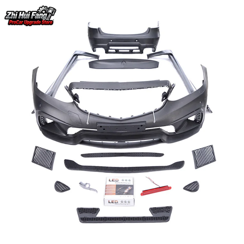 

Подходит для Mercedes-Benz E-Class, модификация, обновленный комплект кузова WD, спортивный комплект, передние боковые юбки, спойлер заднего бампера