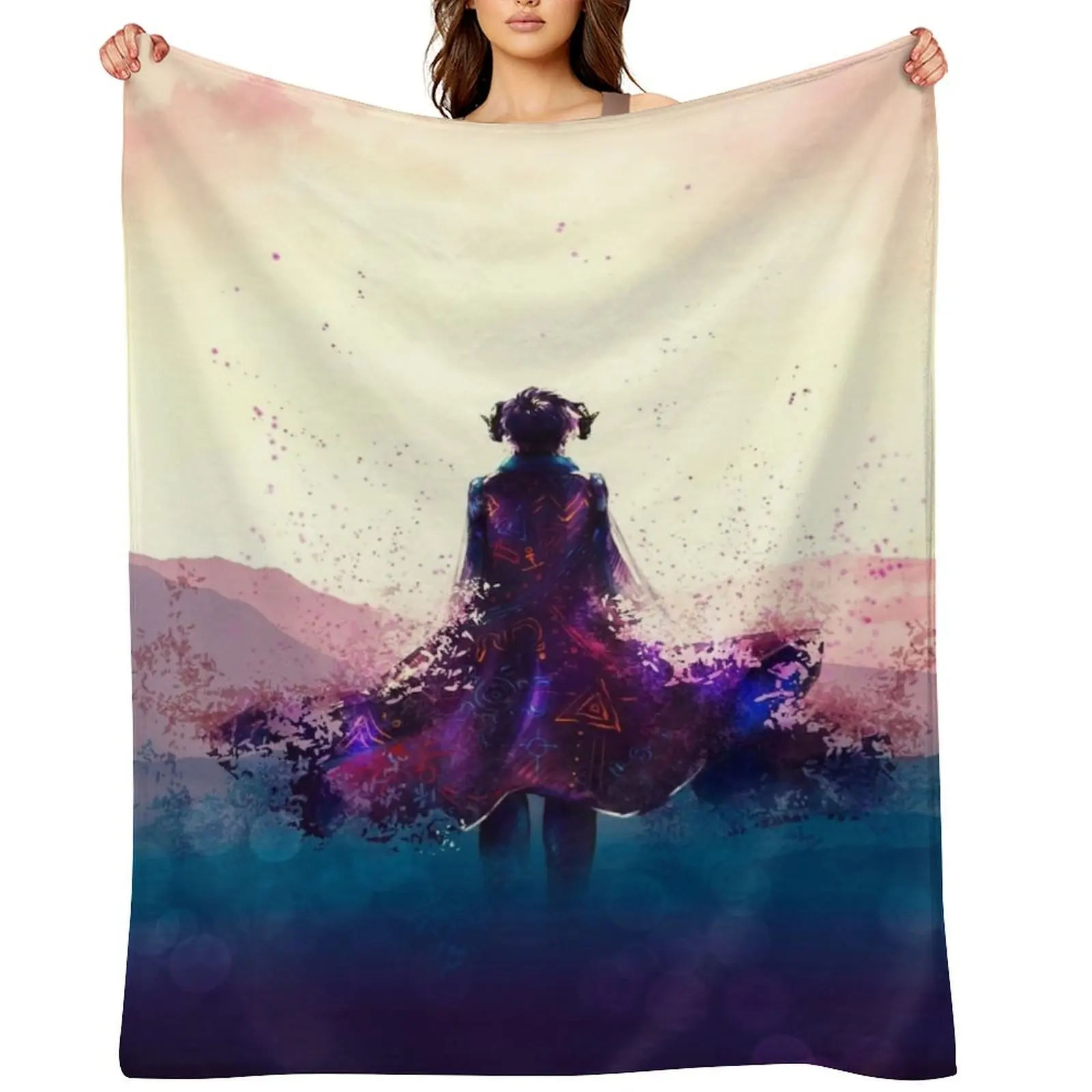 

Mollymauk purple dress Throw Blanket Hair warm for winter Flannel Thermals For Travel Blankets