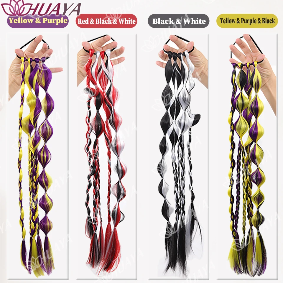 Synthetic Colored Lantern Bubble Woven Ponytail easy to wear Suitable for Women's Holiday Celebrations