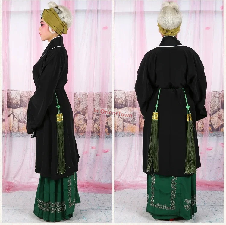 Ópera de Pekín hombre mayor pobre mujer abrigo + falda Ministerio consejero Lao Dan bata vestido ópera china disfraces tradicionales de propietario