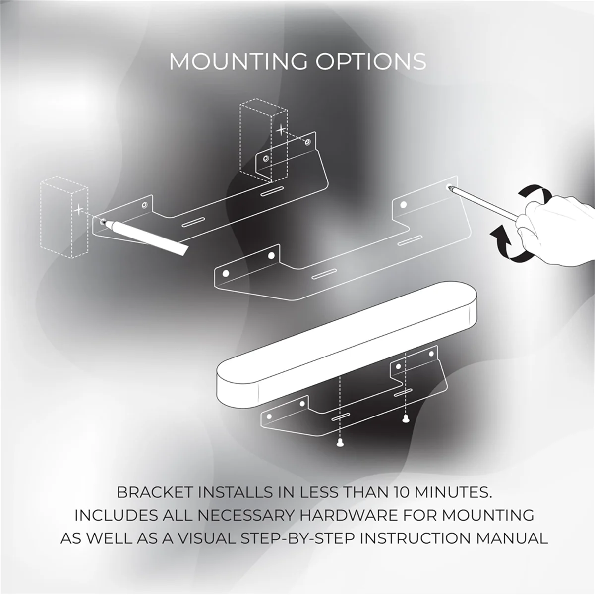 Speaker Wall Mount Bracket Soundbar Wall Mount Strong Load-Bearing Floating Holder for SONOS Beam Gen1 Gen2 Sound