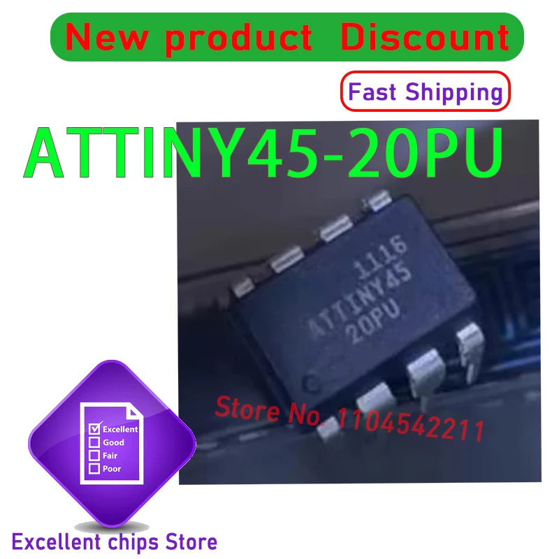 ATTINY85-20PU 1pcs/lot  ATTINY85-20 ATTINY85 85-20PU ATTINY45-20PU ATTINY45 45-20PU DIP-8