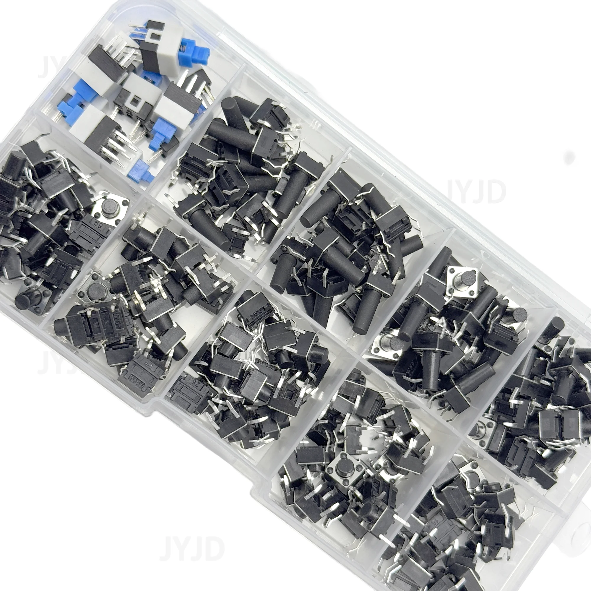 10 Types of 180pcs Button Switch Direct Insertion Light Touch Switch Button Switch Classification Box Kit