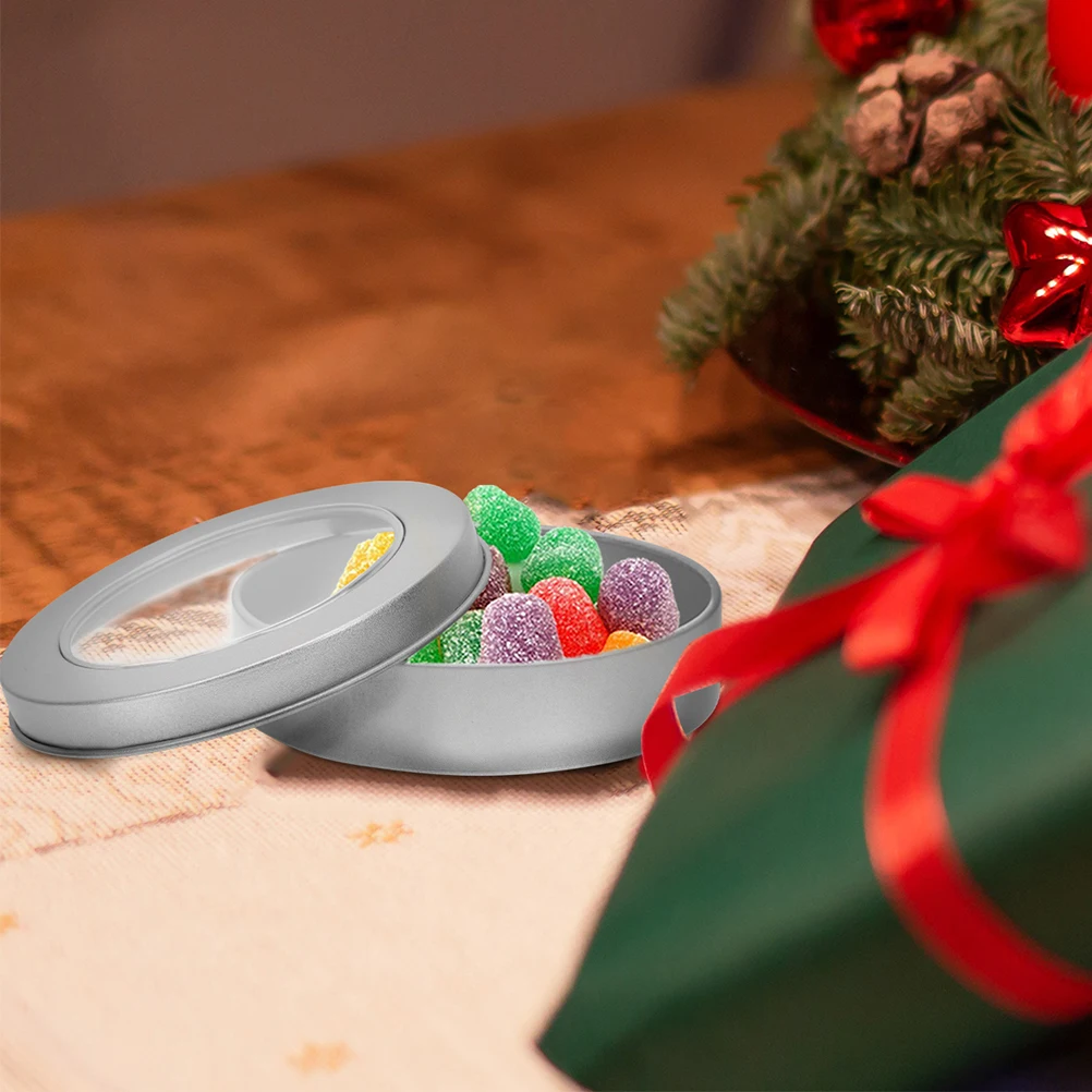 

6pcs Empty Tin Box Round Metal Storage Containers For Candy Cookies Crafts Biscuits Holiday Gift Packaging Small Tinplate Boxes