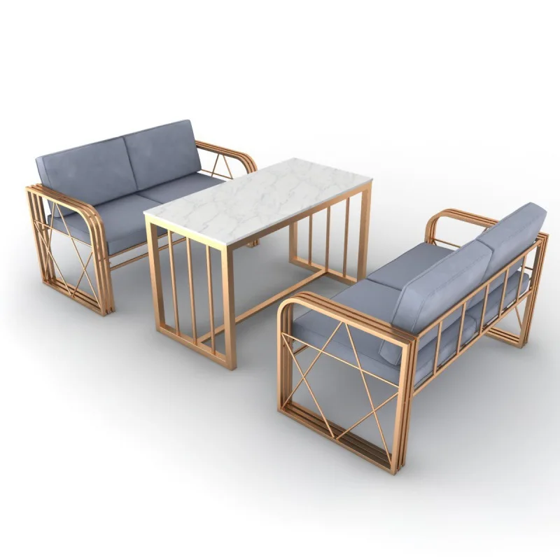 Nordic wrought iron sofa studio receives guests and negotiates sofa coffee table card seat combination