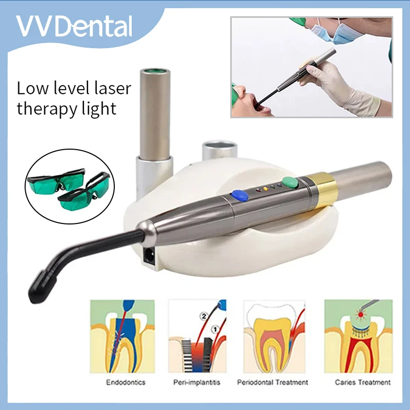 Sistema laser a diodi VVDental Penna laser curativa fotoattivata wireless 650nm Lampada medica per disinfezione per tessuti molli Perio Endo