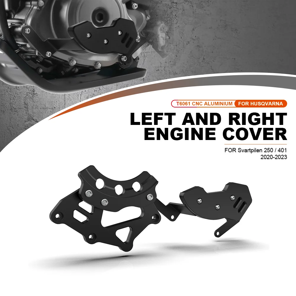 

For Husqvarna Svartpilen 250 / 401 2020-2021-2022-2023 Left and Right Engine cover Clutch Cover Set Accessories Vitpilen 250/401