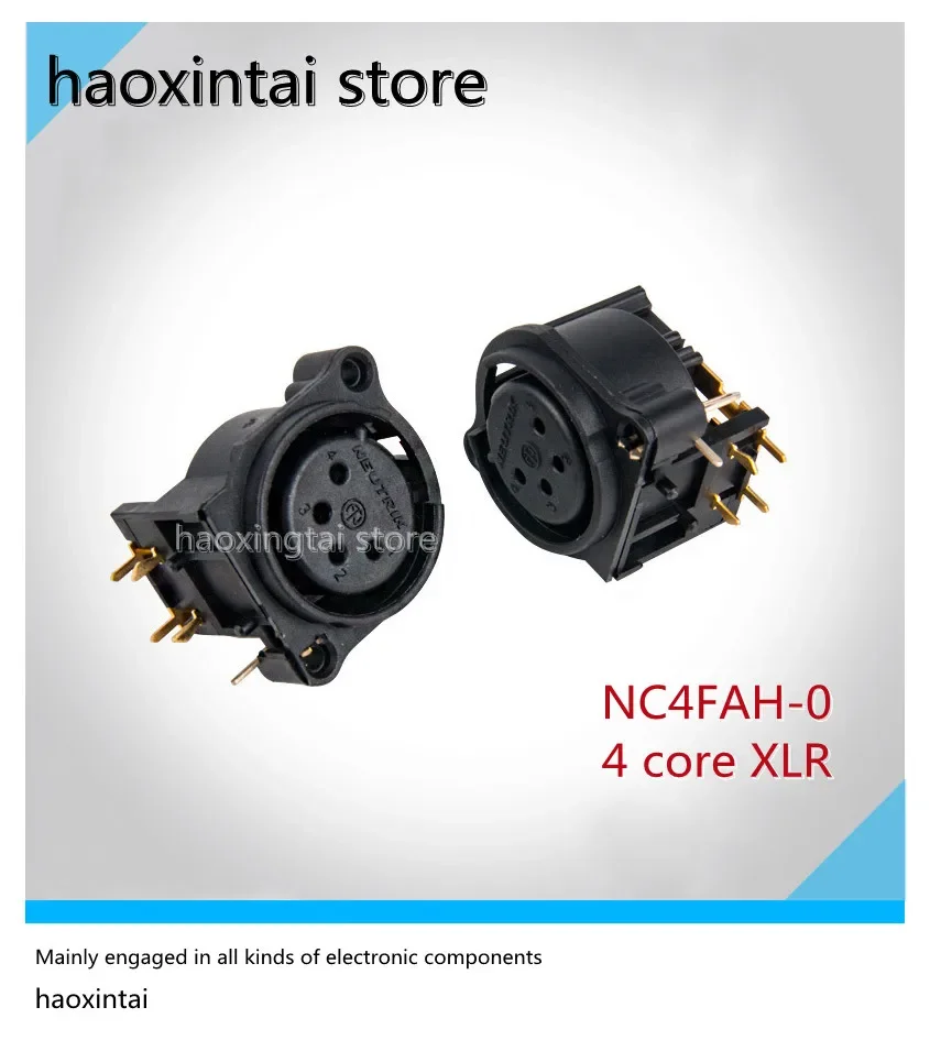 1-peca-neutrik-nutrik-nc4fah-0-xlr-de-quatro-nucleos-balanceado-xlr-horizontal-pcb-saida-de-fone-de-ouvido-soquete-femea
