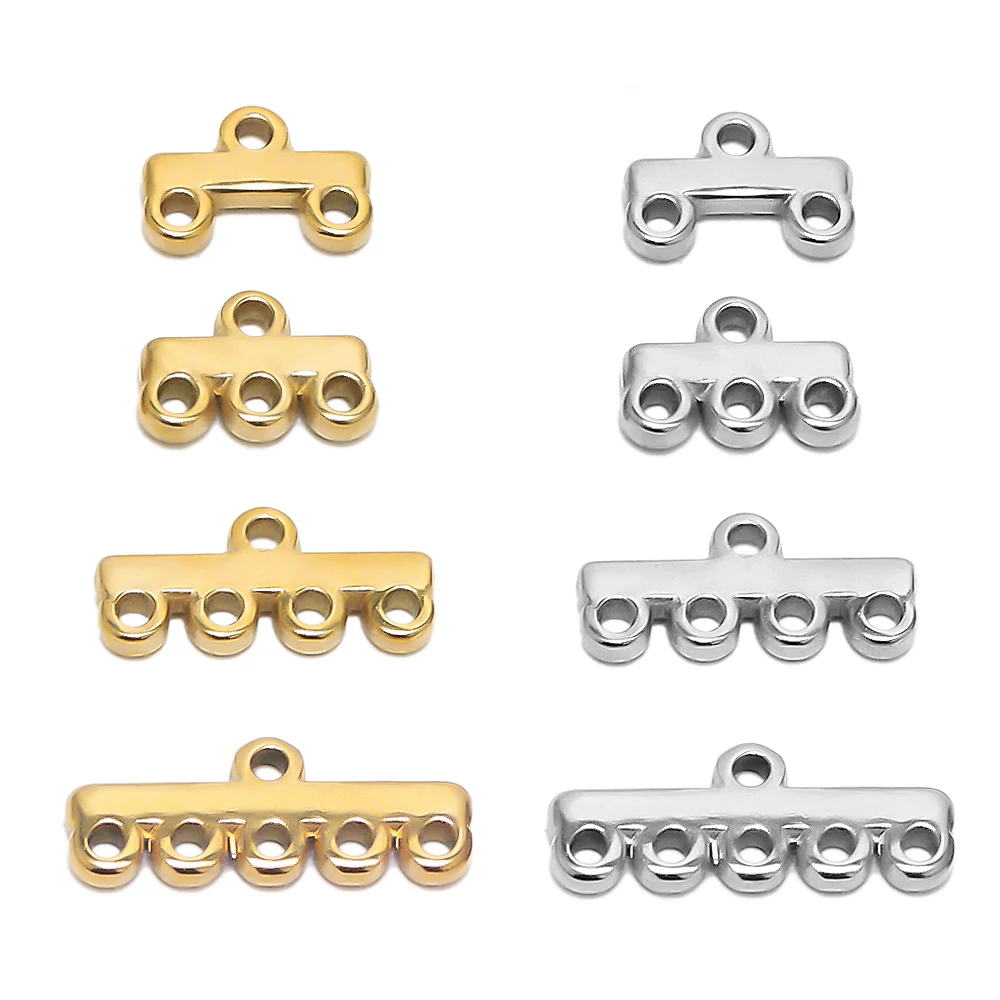 20 Stück Edelstahl Gold Mehrstrang-Halsketten- und Armbandverschlüsse, Ösen, Kettenverbinder, DIY-Schmuckzubehör – Detail 5