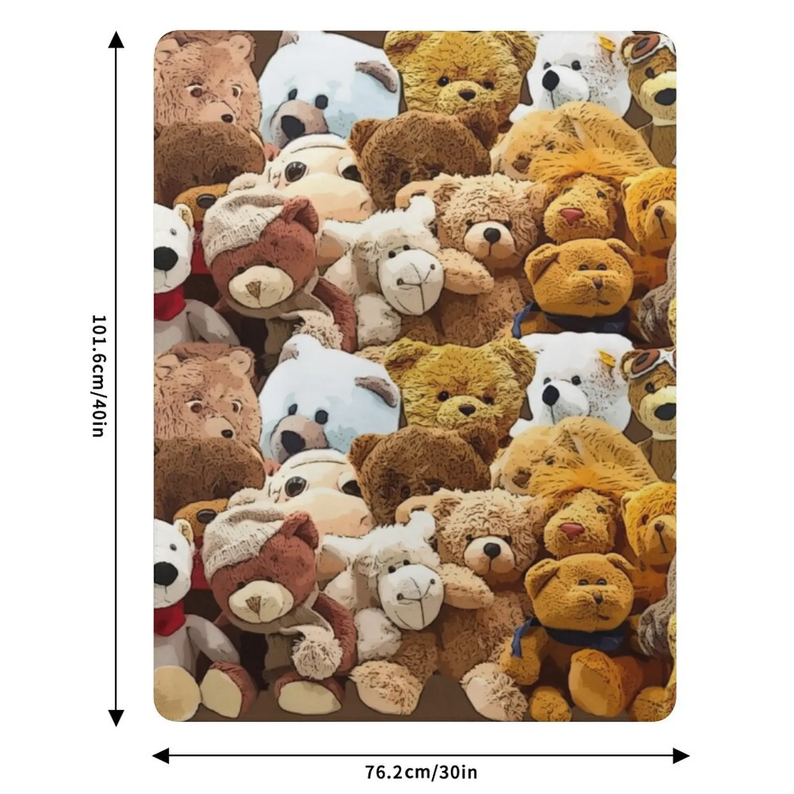 Bedtime Bears and Friends Waiting For You! Throw Blanket Furry Sofa Throw Softest Soft Big Blankets