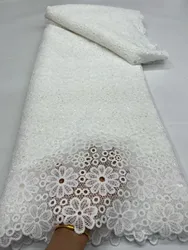 Mccarthy 2022 Latest Black Guipure Cord Lace Fabric African High Quality with Milk Silk Nigeria Cord Lace Fabric For Wedding