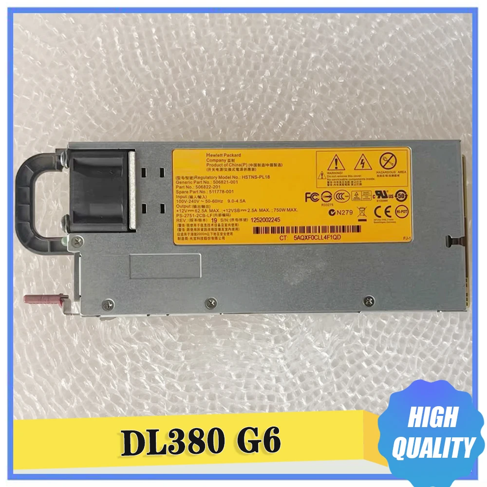 Power Supply For HP DL380 G6 506821-001 506822-001 511778-001 HSTNS-PL18 12V 60A 750W