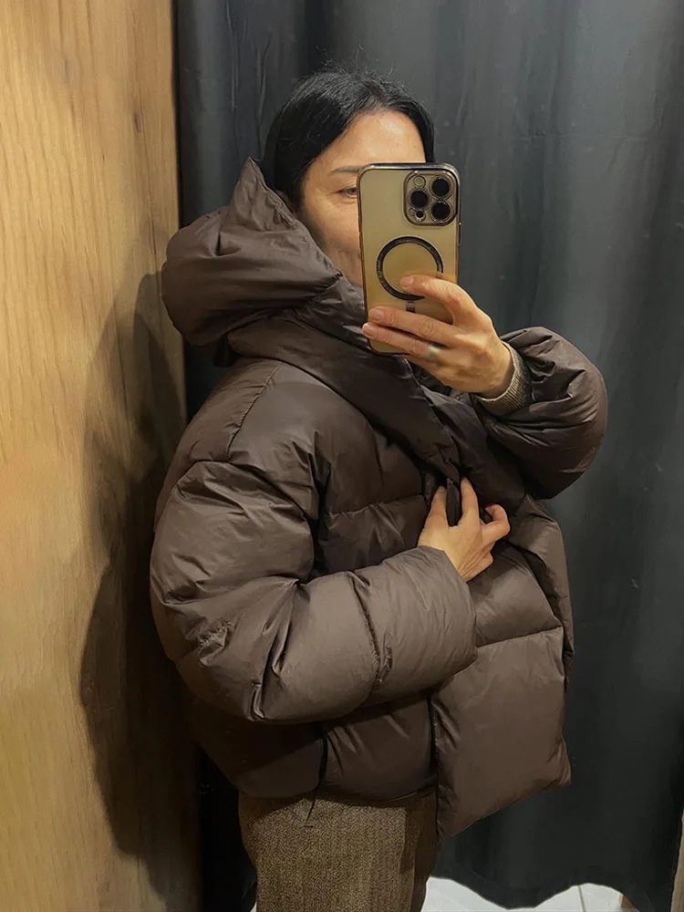 HH mujer invierno versátil bolsillos sólidos bufanda decoración Casual abrigos cálidos sueltos mujer moda cuello alto chaquetas de manga larga