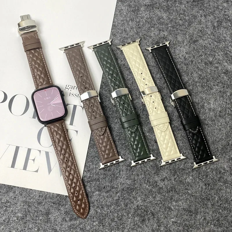 

Кожаный ремешок для Apple Watch Ultra 2 49 мм 46 мм 42 мм 45 мм 38/44/41 мм Браслет на запястье iWatch Series 8 9 10 7 6 5 Se 40 мм ремешок