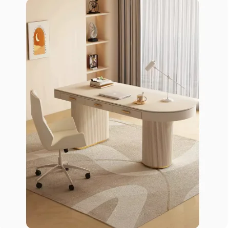 Cream wind rock board desk household bedroom small apartment writing desk study table computer table light luxury modern desk