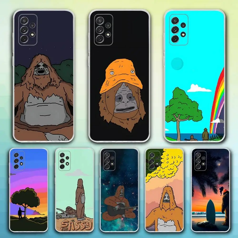 

Phone Case For Samsung S30,23,21,22,20, FE lite,S10,9,8,7 PIus Note20ultra Soft S-Sassy The S-Sasquatch Transparent