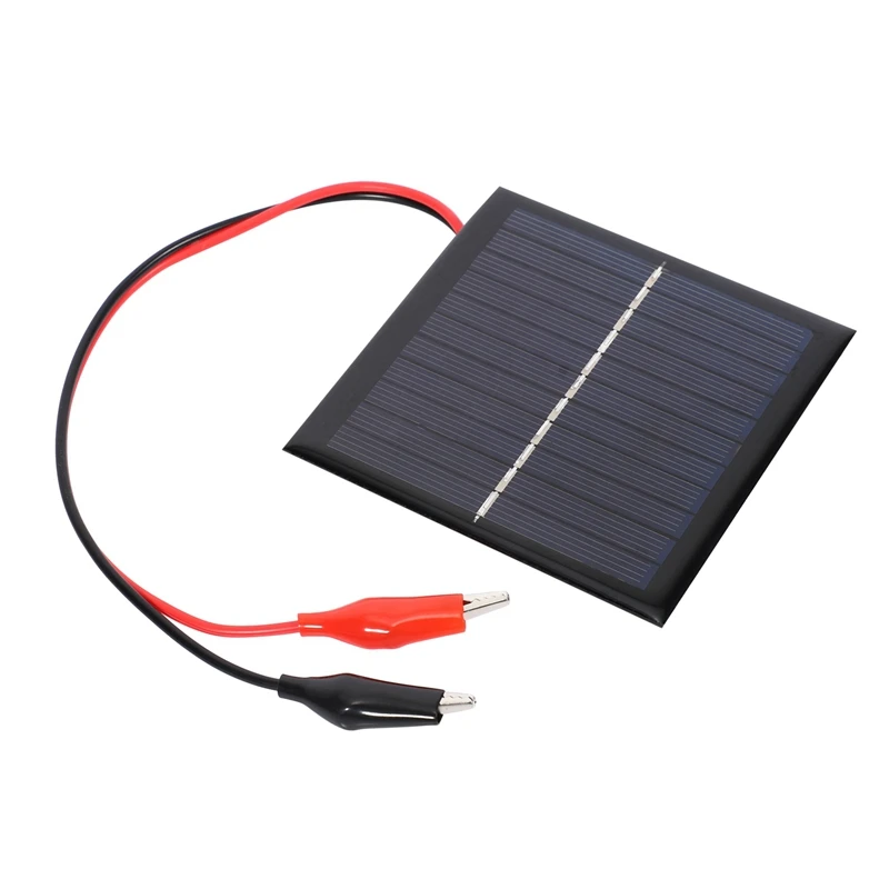 Abyl 1w 5.5v célula solar epóxi painel solar policristalino + clipe para carregar 3.7v sistema de bateria brinquedo led luz estudo 95*95mm