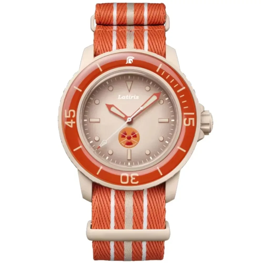 New Trend Men's Quartz Watch with Ocean Pattern Case Back Date Display Functions Fabric Strap Men's Watches