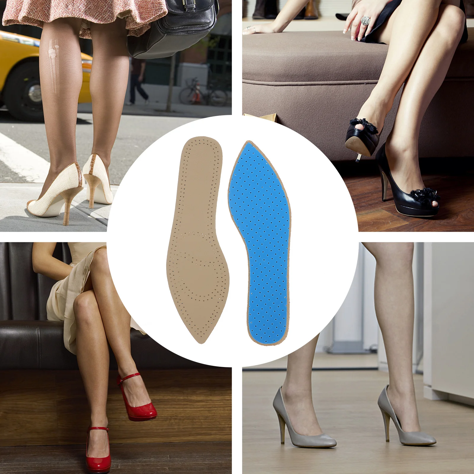 

2 Pairs Shoe Mat for Heels Insole High Cow Pads Insoles Detachable Damping Bottom Pointed Shoes