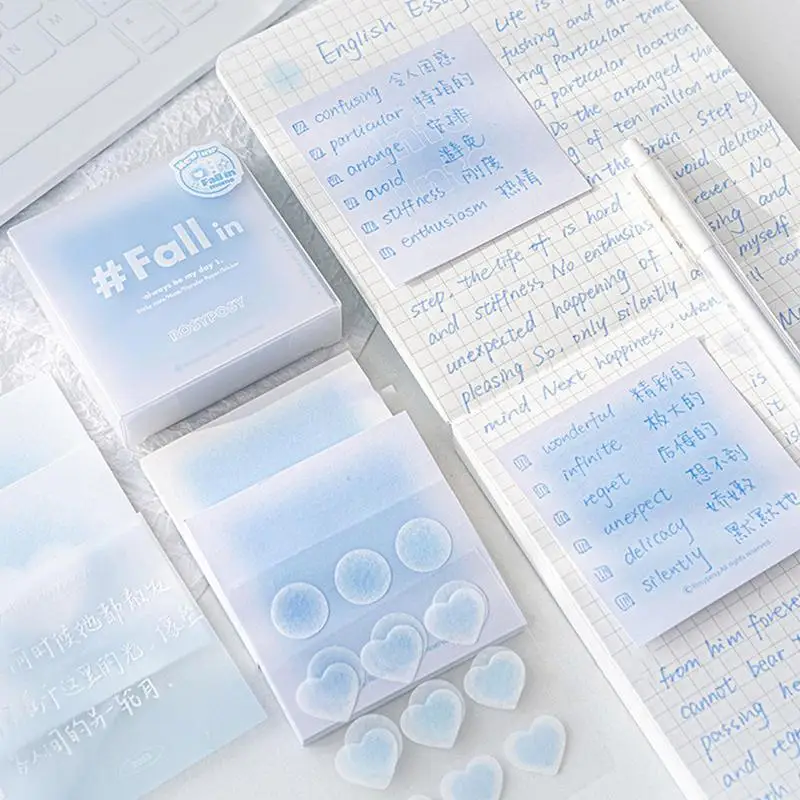 Post Notes Adhesive Gradient Note Pad Tiny Memo For Office School Home Easy To Post Cute Note Paper For Girls Kids