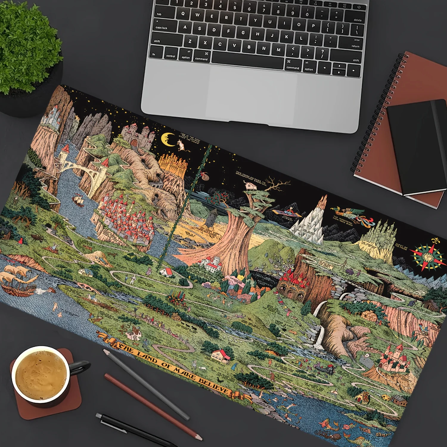 

Vintage Fairy Tale Design Mouse Pad Large Rubber Anti-slip Desk Accessories Mousepad for Office and Gamer Keyboard Mat Decor Rug