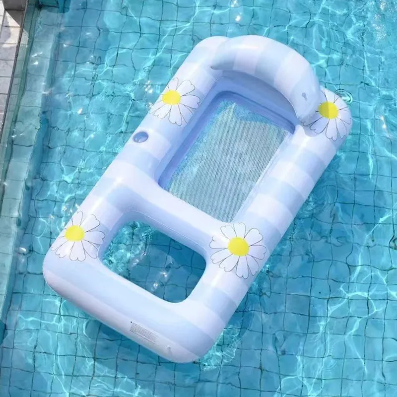 

New Adult Children's Swimming Ring Inflatable Lounger Pool Floating Water Lounger Swimming Buoyancy Mat Beach Lounger