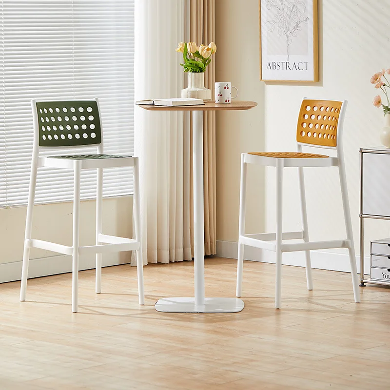 Nordic minimalist bar chair creative plastic bar chair stackable high chair outdoor home designer high stool