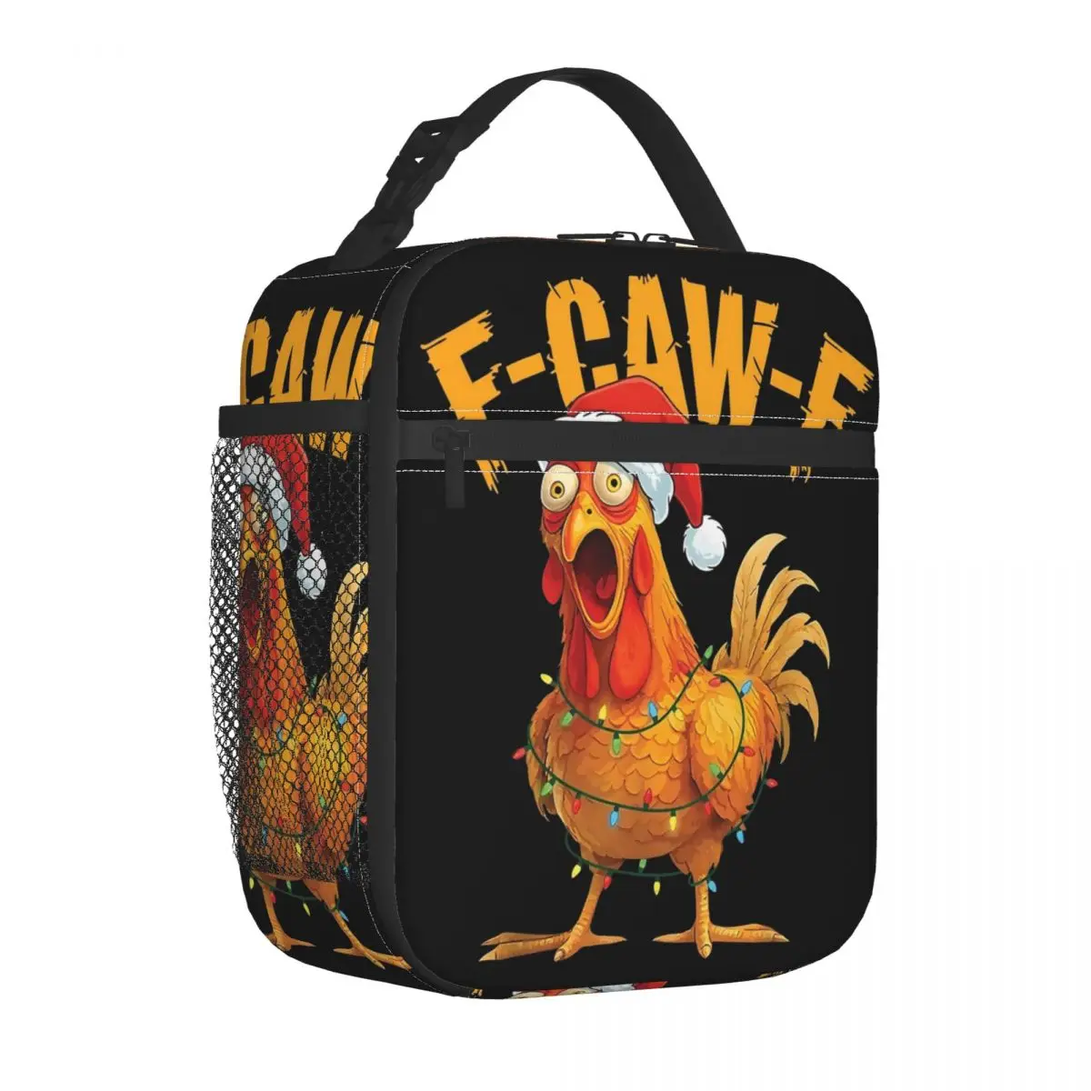F-Caw-F Chicken Christmas Accessories Insulated Lunch Bag For Work Food Storage Bag Portable Thermal Cooler Lunch Boxes