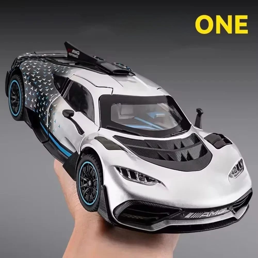 

1:24 Scale ONE Cars Toys Models Alloy Diecasting Rubber Tires Supercar with Light Sound Miniature Vehicles Boys Collection Fun
