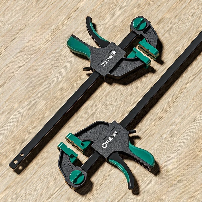 

Деревообрабатывающий зажим F-типа, сверхмощный регулируемый фиксатор, прочный нейлоновый двунаправленный затяжитель, универсальные портативные ручные инструменты